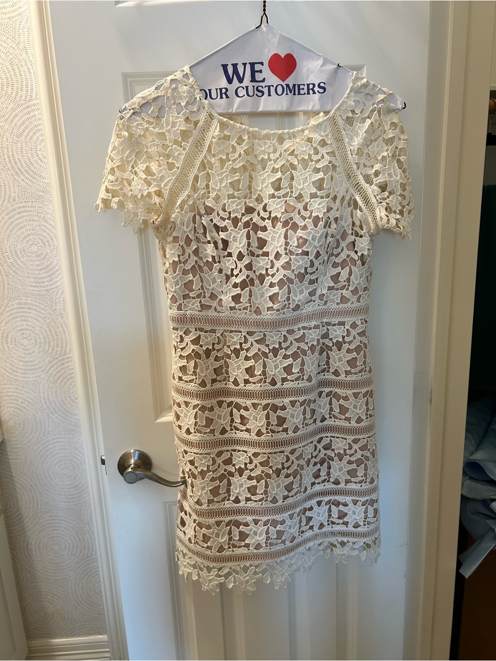 Eliza J Ivory Lace Mini Dress